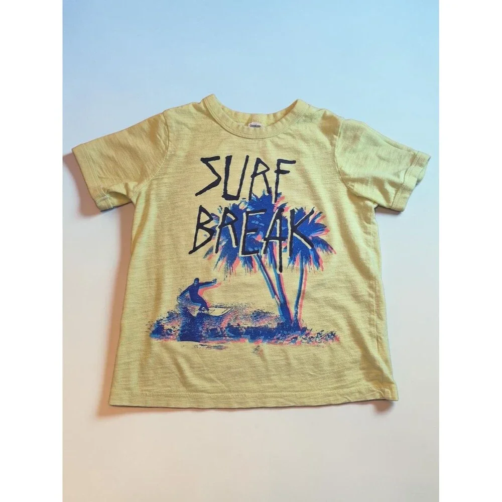 OshKosh B'gosh Yellow Surf Break Graphic 100% Cotton Tee 4T